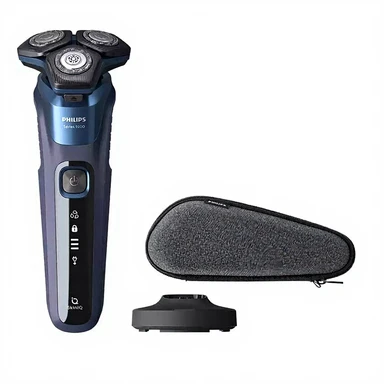 PHILIPS rasoir électrique série 5000, têtes flexibles 5 directions, système de nettoyage intelligent, utilisation humide et sèche