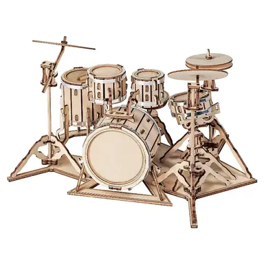 Robotime Rolife puzzles 3D en bois pour adultes - Kit de batterie, instrument de musique à assembler, cadeau