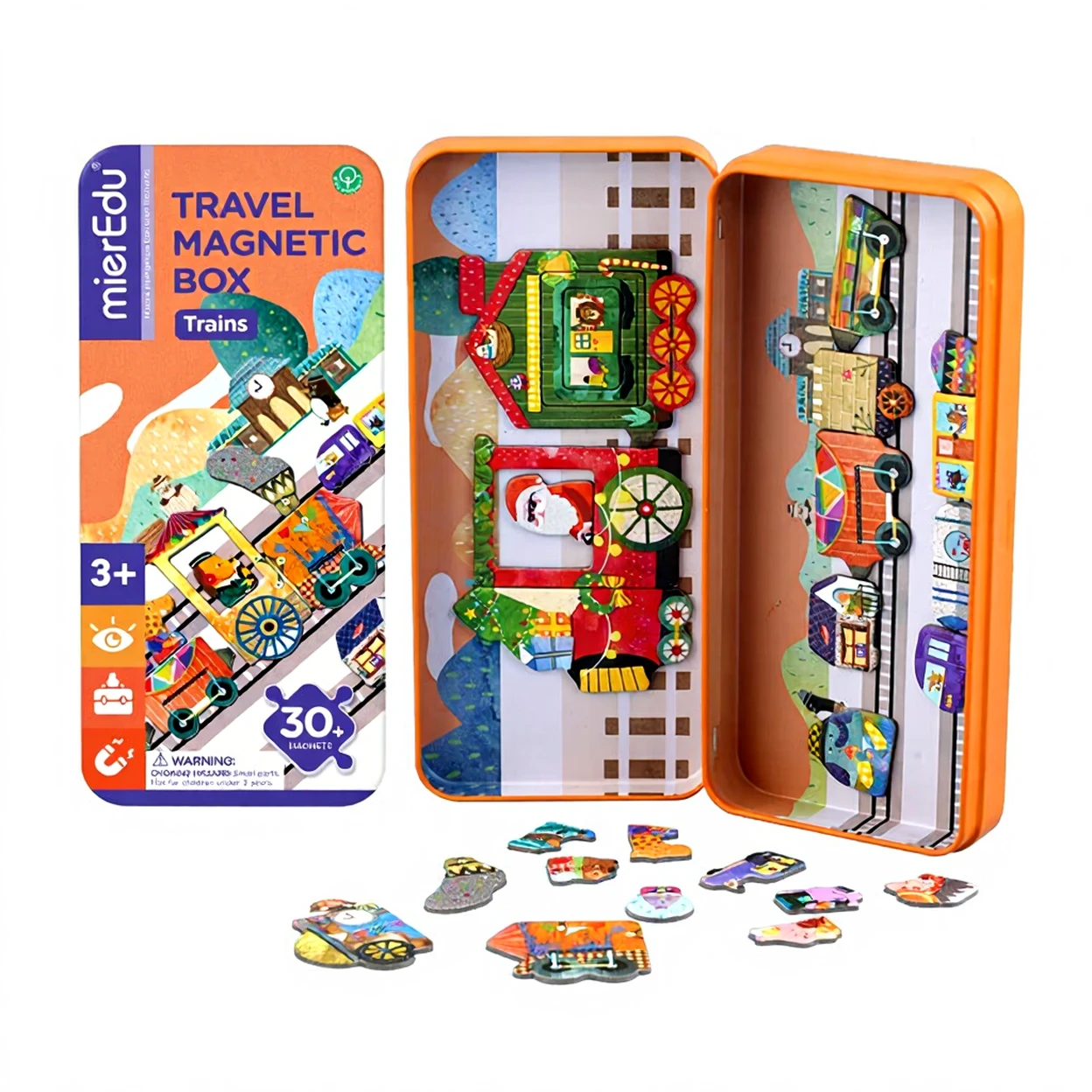mierEdu Boîte de puzzle magnétique voyage - Trains image 0