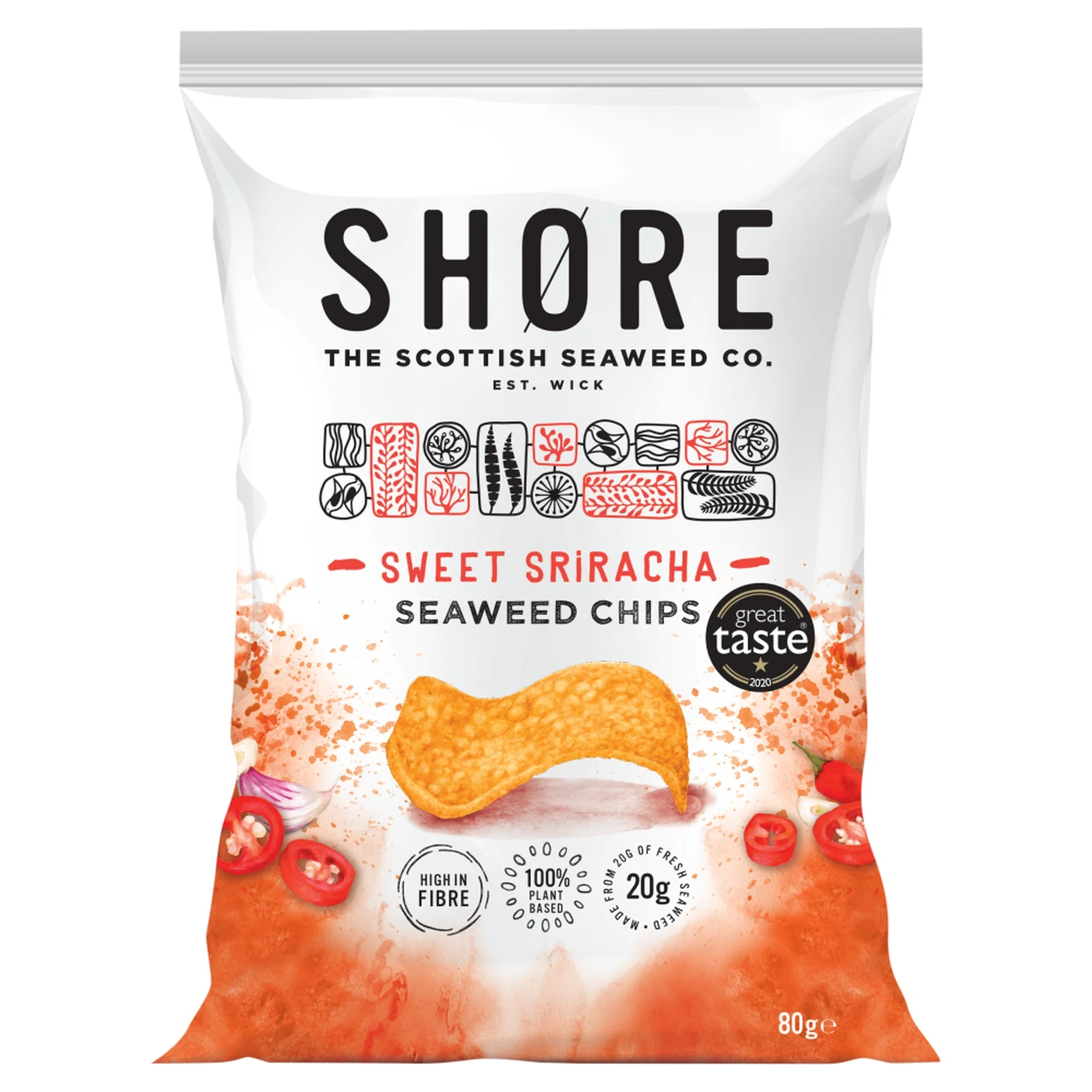 Shore Sriracha Seaweed Chips 80g image 0