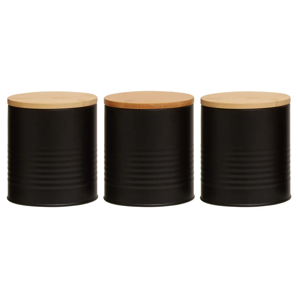 Maison by Premier Set Of Three Alton Black Cannisters image 0