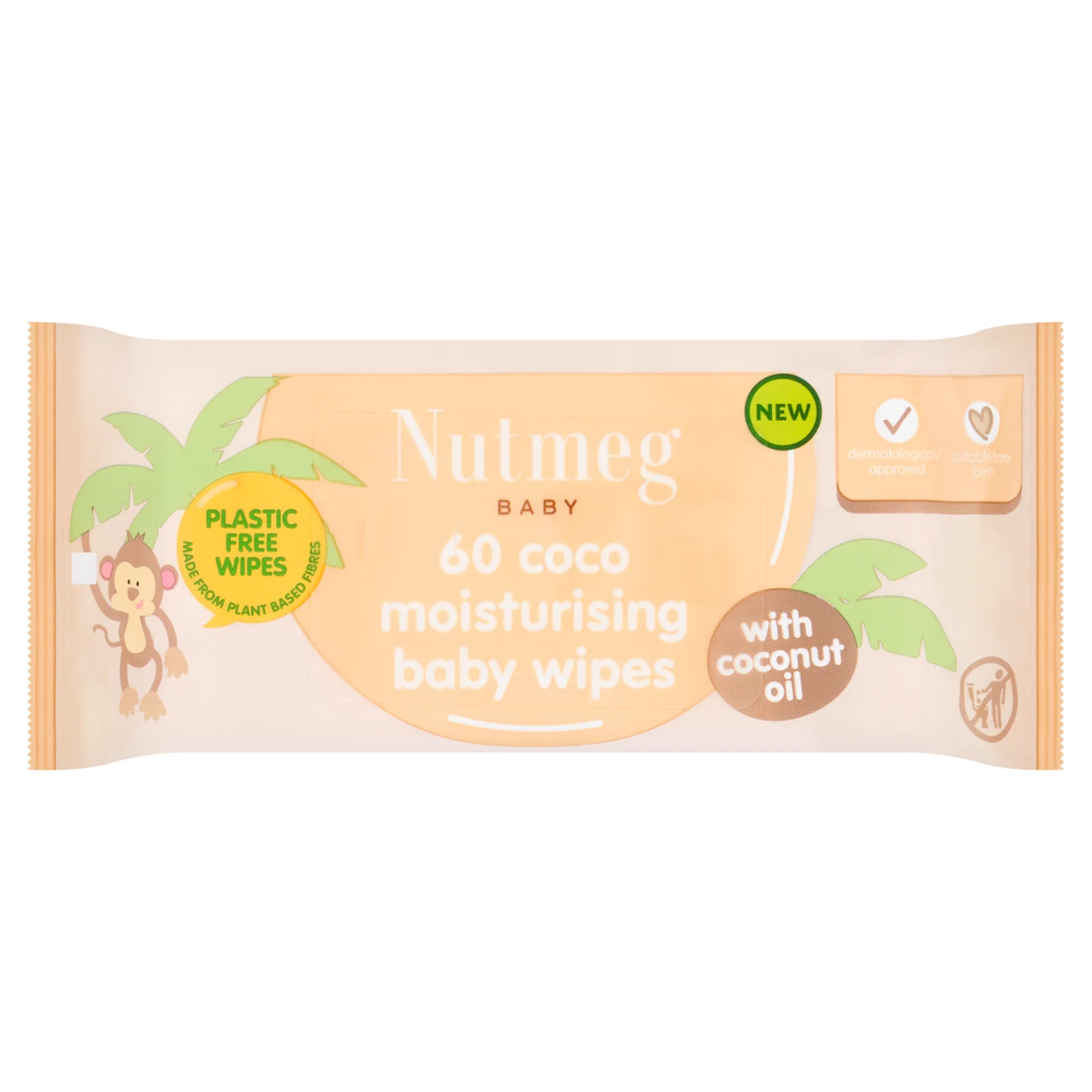 Nutmeg Coco Moisturising Baby Wipes 60 Wipe image 0