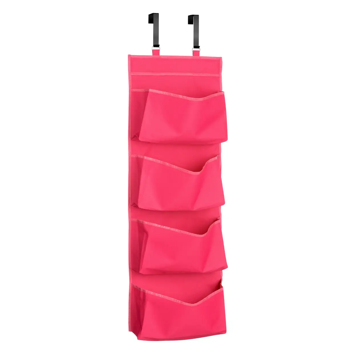 Essentials by Premier Over Door Hot Pink 4 Tier Hanging Organiser image 0