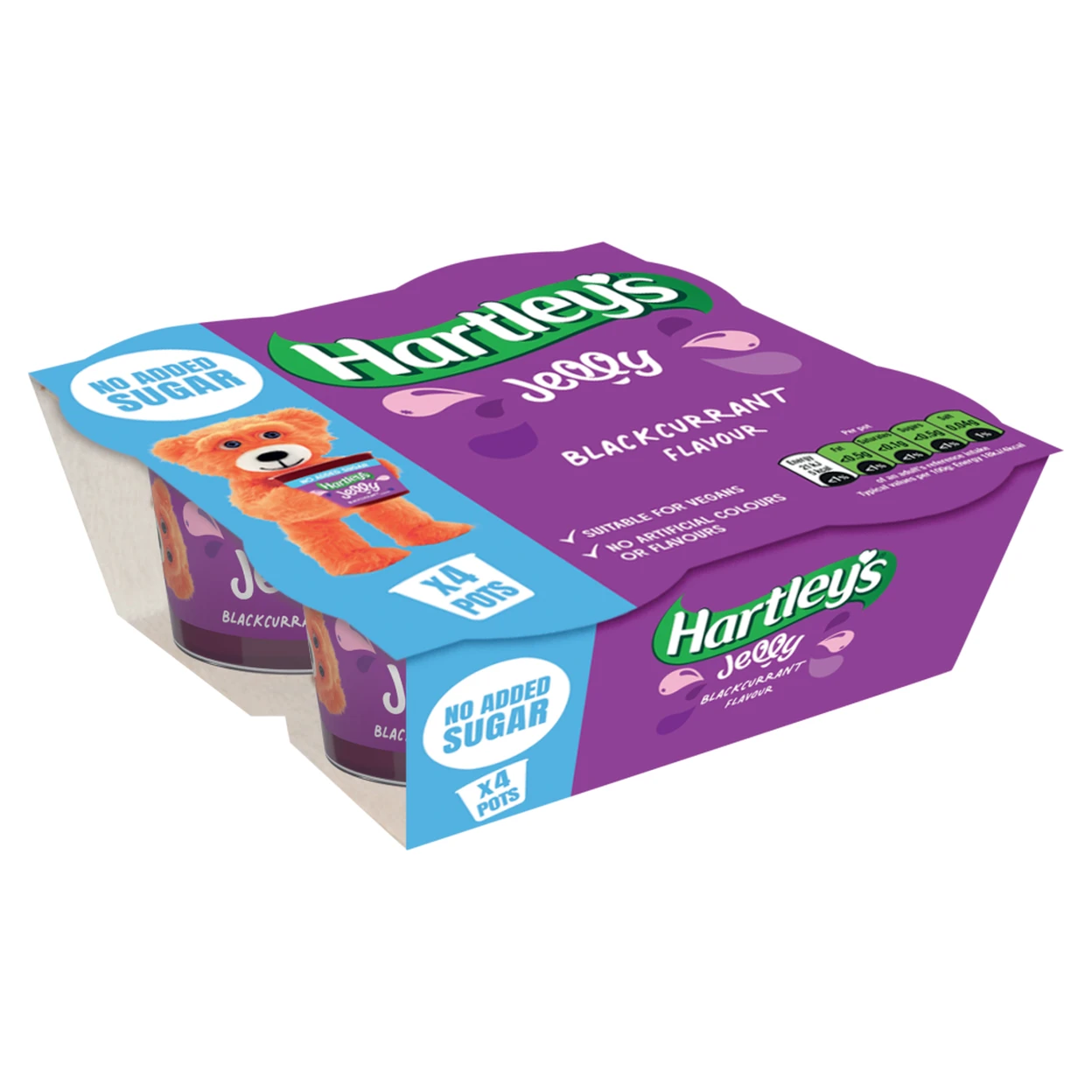 Hartley's No Added Sugar Blackcurrent Jelly 4 x 115g image 0