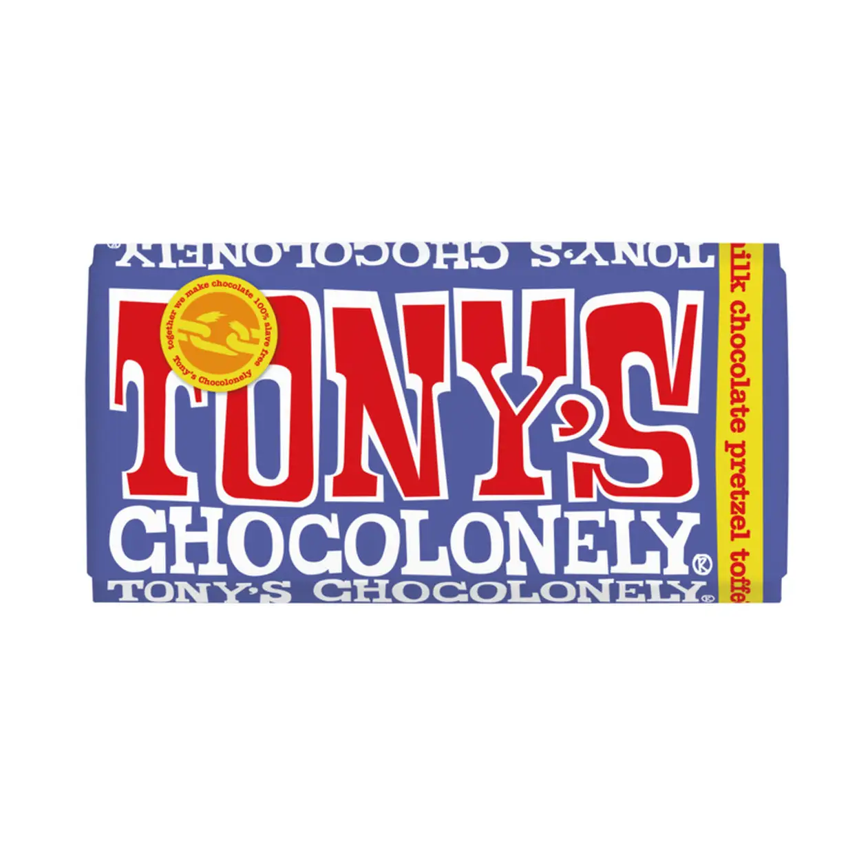 Tony's Chocolonely Milk Chocolate, Pretzel & Toffee 180g image 0