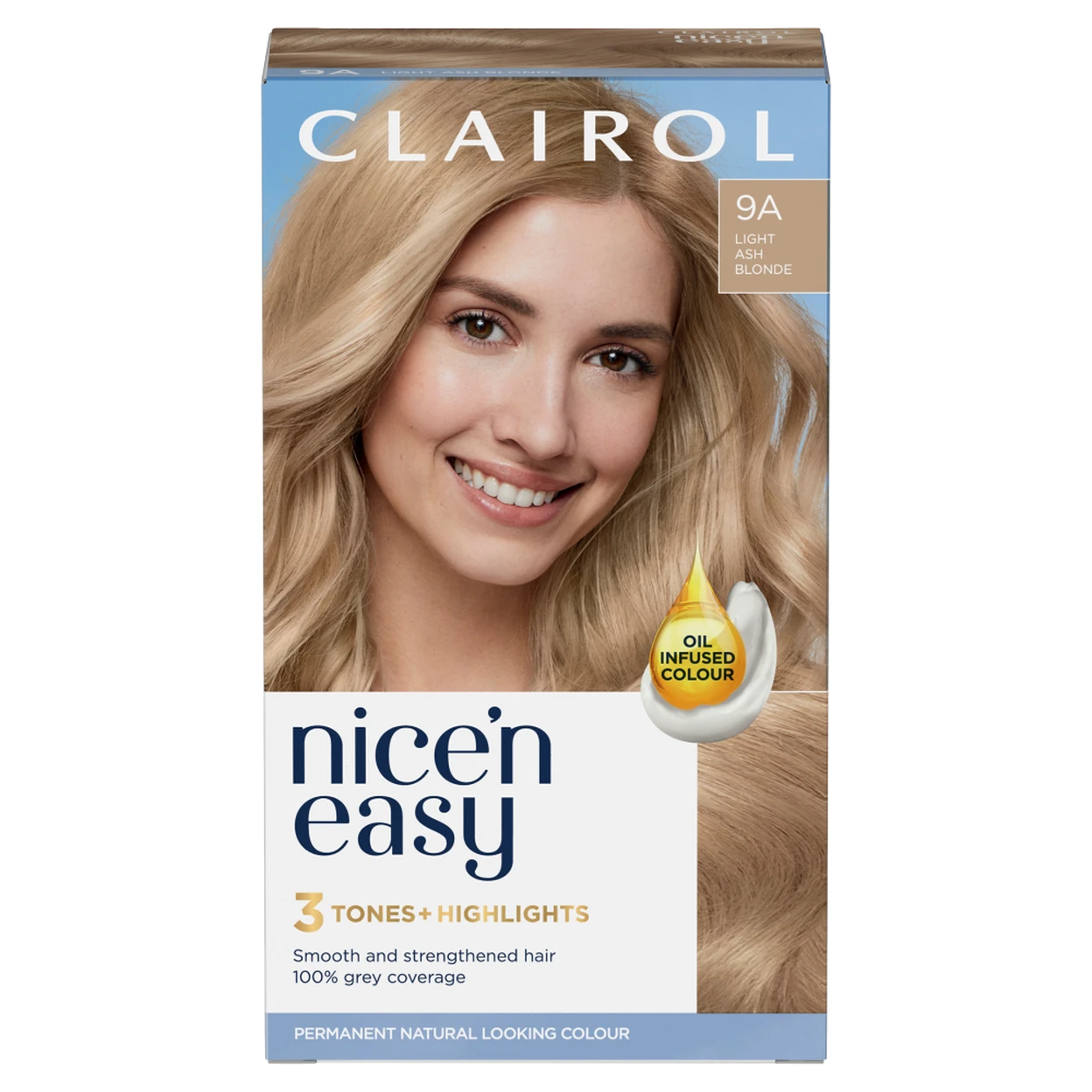 Clairol Nice'n Easy Permanent Hair Dye 9A Light Ash Blonde 175ml image 0