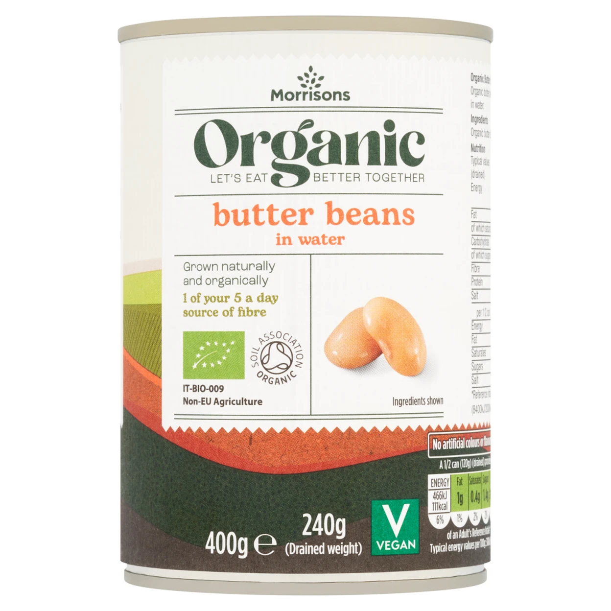 Morrisons Organic Butter Beans In Water 400g image 0
