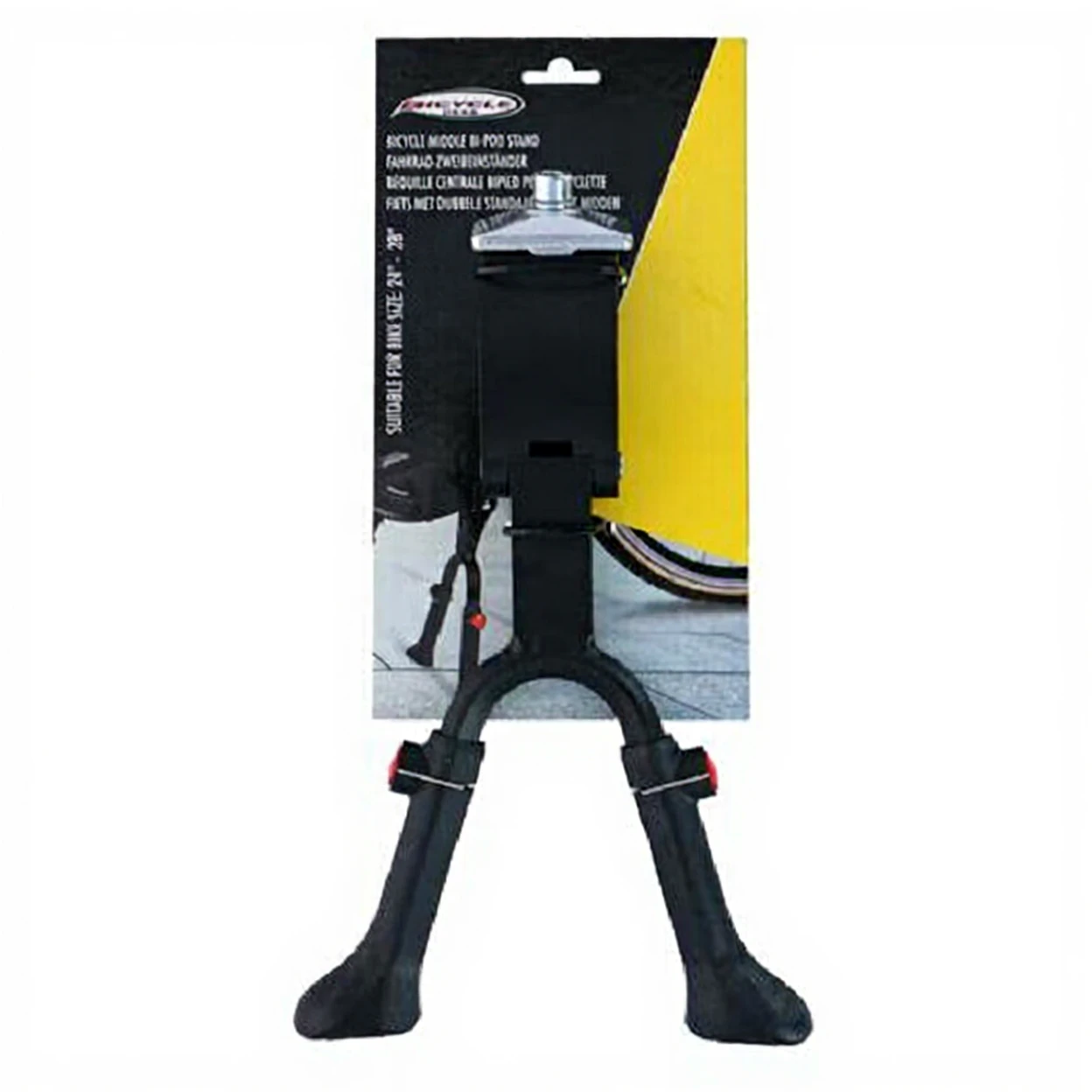 Bicycle Gear Béquille centrale double pour vélos à longueur réglable 61 à 71 cm - Noir image 0