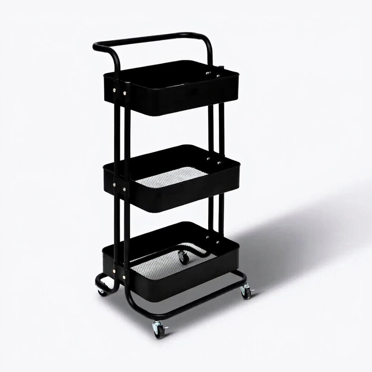 5five Chariot à roulettes à 3 niveaux en métal - Noir image 0