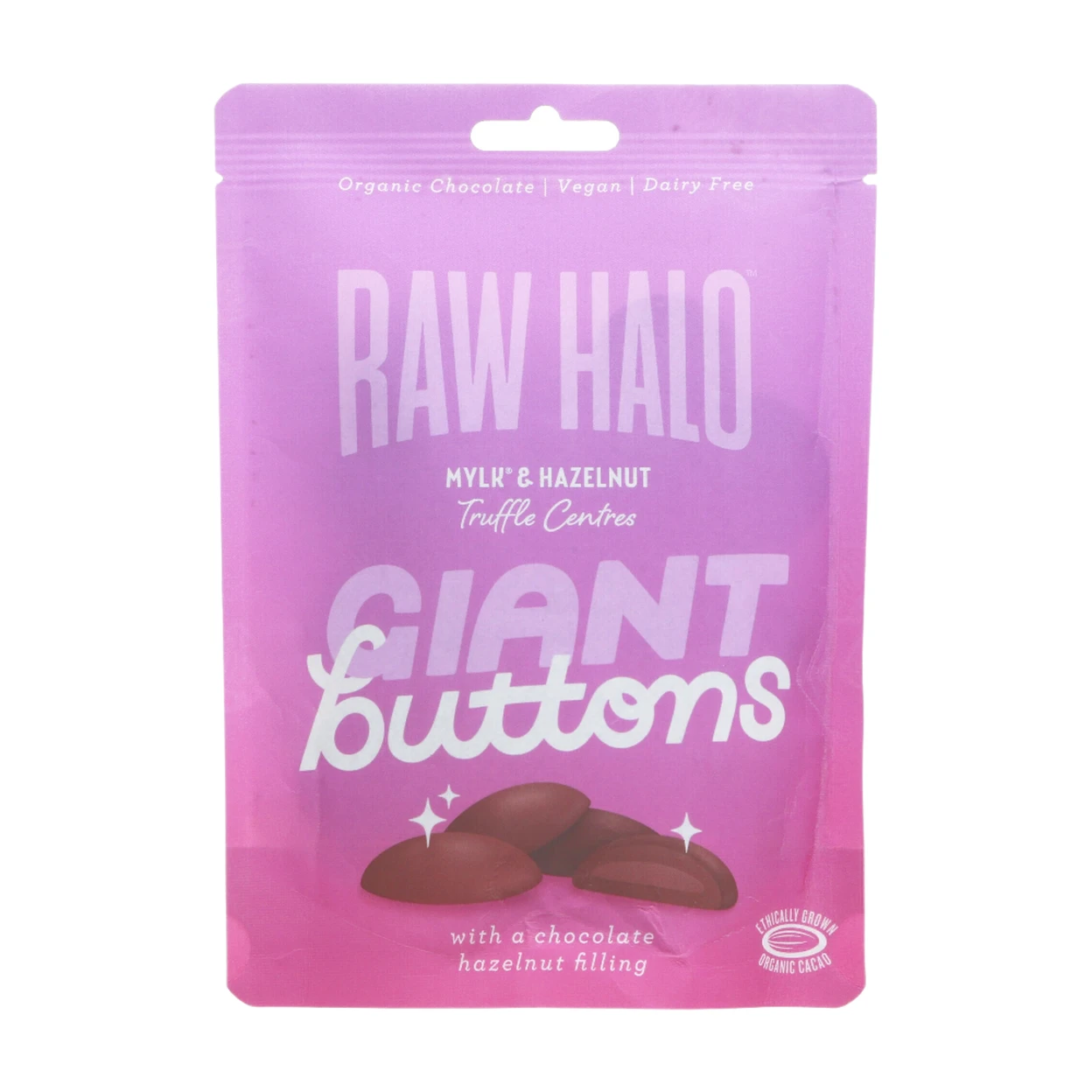Raw Halo Hazelnut Mylk Choc Buttons 100g image 0