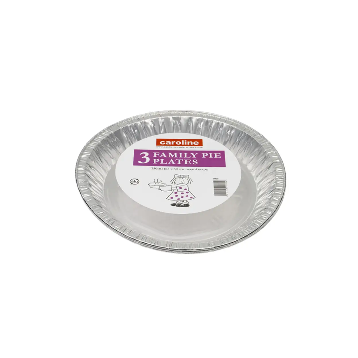 Caroline 10 inch Pie Plate, 250mm diameter x 30mm deep, pack of 3 image 0