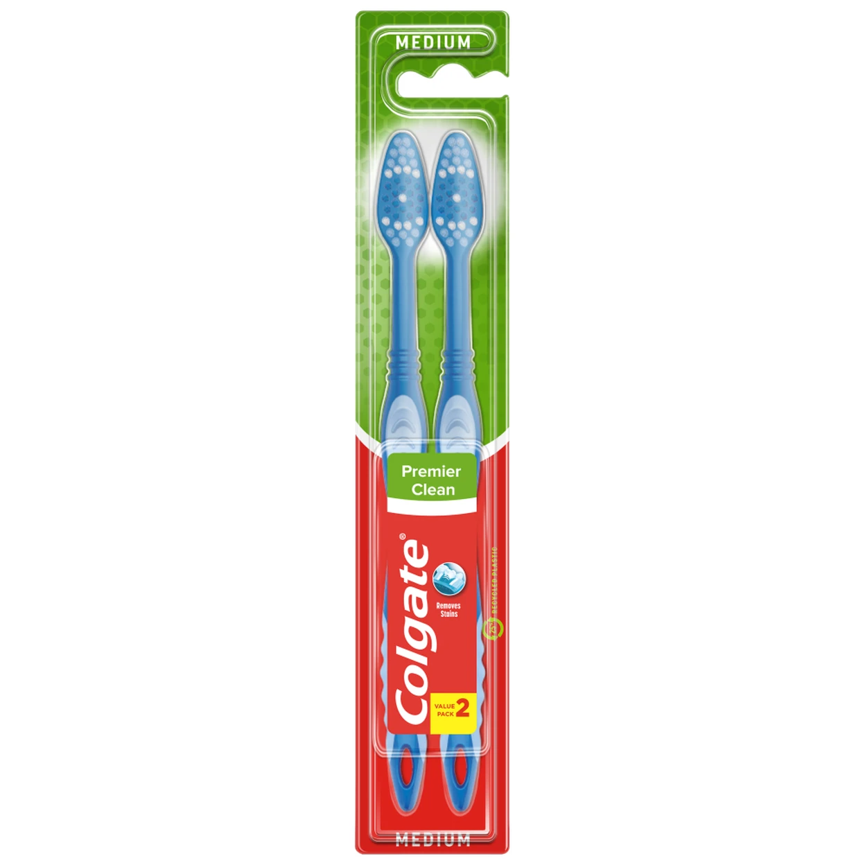 Colgate Premier Clean Medium Toothbrush 2 Pack image 0