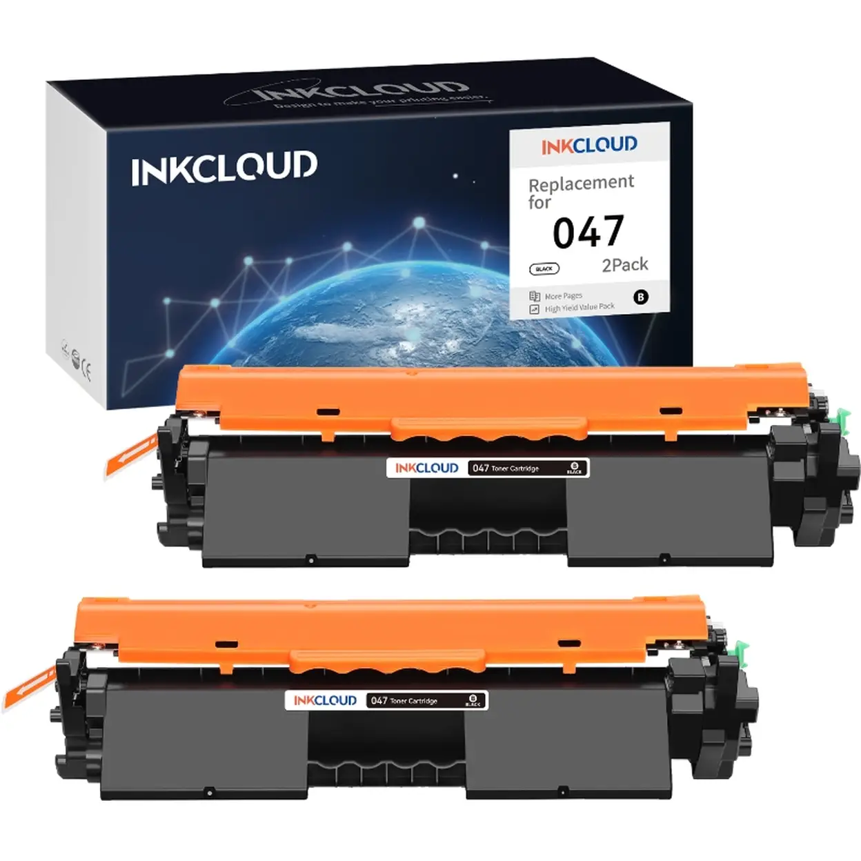 inkcloud 047 Lot de 2 cartouches de toner compatible pour LBP113w, MF113w, i-SENSYS et LBP113w - Noir image 0