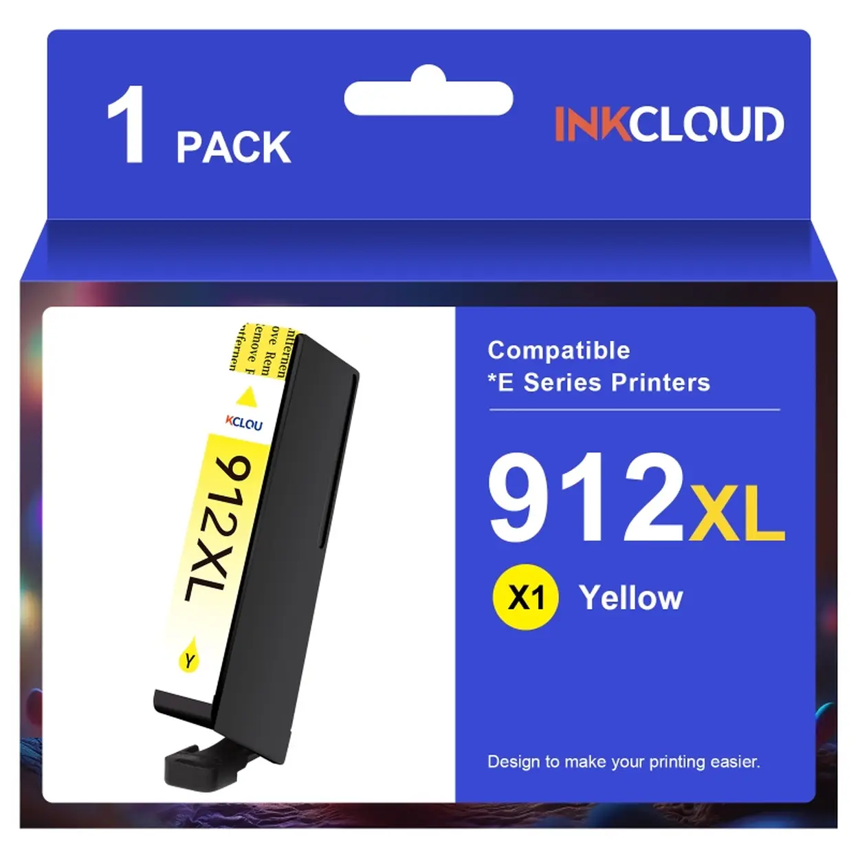 inkcloud 912XL Cartouche d'encre compatible pour HP Officejet Pro 8022, 8025, 8020 et 8024 - Jaune image 0