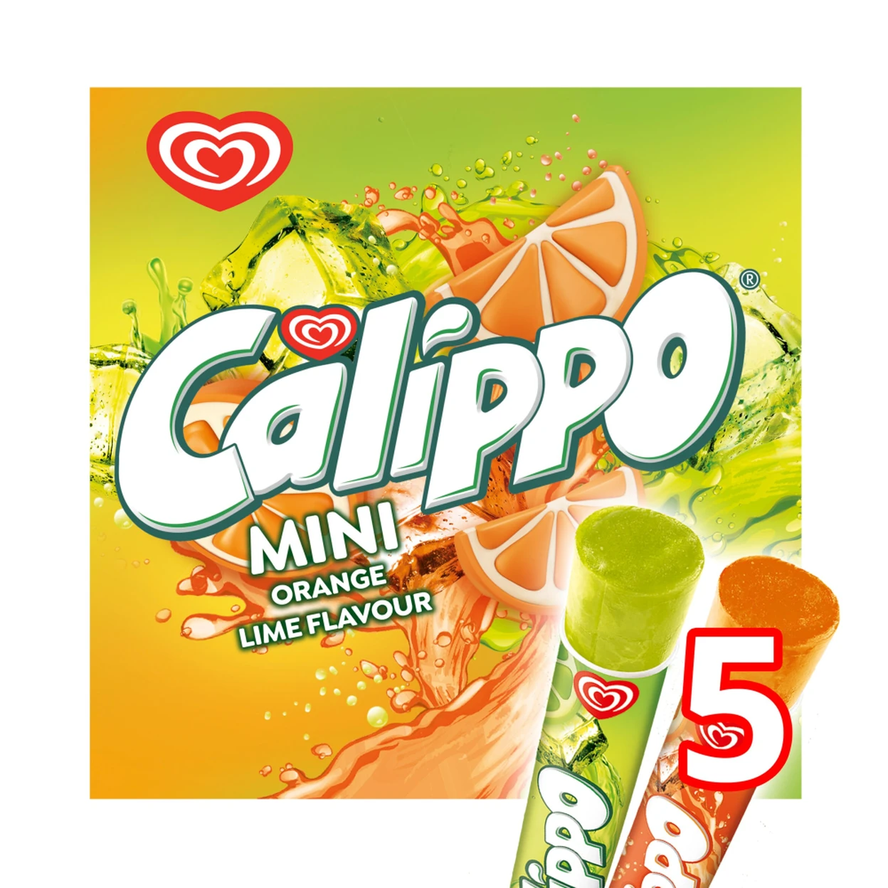Wall's Calippo Mini Ice Lollies Orange & Lemon-Lime 5x 80 ml image 0