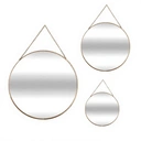 Atmosphera Miroirs ronds Leny avec chaîne en métal doré - Lot de 3 image 0