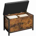 VASAGLE Storage Box Padded Seat Lid Rustic Brown/Black image 0