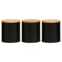Maison by Premier Set Of Three Alton Black Cannisters image 0