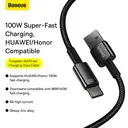 Baseus Tungsten Gold 100W USB to USB-C Charging Cable – 1M - Black image 0