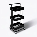 5five Chariot à roulettes à 3 niveaux en métal - Noir image 0