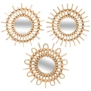 Atmosphera Lot de 3 miroirs Aïda en rotin - Diamètre 28 cm image 0