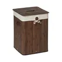 Maison by Premier Dark Brown Square Laundry Hamper image 0