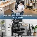 GTPLAYER Chaise gaming et de bureau en similicuir noir - 71 x 71 x 115 cm image 2