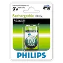 PHILIPS 9VB1A17 - Pile 9V Rechargeable - 1 pièce 200 mAh - Longue Durée Écologique image 1