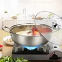 COOKER KING marmite yin-yang grande capacité, double saveur pour usage domestique, bassin à fondue en acier inoxydable 304, compatible flamme directe et plaque à induction 30cm fondue image 2