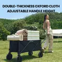 ochama Collapsible Compact Camping Wagon 127L Black, 200kg Load Capacity, 250L Stackable Capacity, Dual Brake 360° Swivel Wheels, Space-Saving Storage, Heavy-Duty Spray-Painted Steel Tubes, Perfect for Camping, Picnics, Vending, Shopping, Grocery Runs & Moving image 4