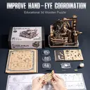 Robotime ROKR Puzzle 3D en bois Station spatiale - 31,2 x 25,1 x 23 cm, 1 pièce, décoration à la maison, décoration d’étagère,Cadeaux artisanaux pour adultes et adolescents,Jouets éducatifs image 3