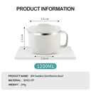 Maxcook 304 Stanless Steel Ramen Bowl - with lid & could hole mobile phones - 1.2 L - Grey image 7