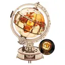 Robotime Puzzle 3D en bois globe lumineux - 20,3 x 16,7 x 29,3 cm - 1 pièce, décoration à la maison, décoration d’étagère,Cadeaux artisanaux pour adultes et adolescents,Jouets éducatifs image 0