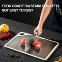 Maxcook 304 Stainless Steel Antibacterial Wheat Straw Double Sided Chopping Board Cutting Board - 25 x 36 cm image 9