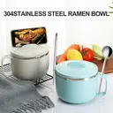 Maxcook 304 Stanless Steel Ramen Bowl - with lid & could hole mobile phones - 1.2 L - Grey image 2