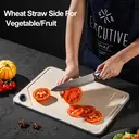Maxcook 304 Stainless Steel Antibacterial Wheat Straw Double Sided Chopping Board Cutting Board - 25 x 36 cm image 8