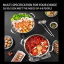 Maxcook 3-Layer 304 Stainless Steel Double-Flavor Hot Pot - With Glass Lid - 30cm image 5