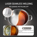 Maxcook 3-Layer 304 Stainless Steel Double-Flavor Hot Pot - With Glass Lid - 30cm image 3