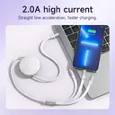 HOCO 3-in-1 Retractable Charging Cable - USB-A to Lightning/ USB-C/ Micro-USB - 1M - White image 1