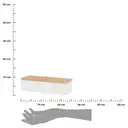 Boîte de rangement en plastique avec couvercle en bambou - 23 x 9,5 x 6,5 cm image 1