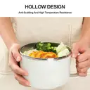 Maxcook 304 Stanless Steel Ramen Bowl - with lid & could hole mobile phones - 1.2 L - Grey image 3