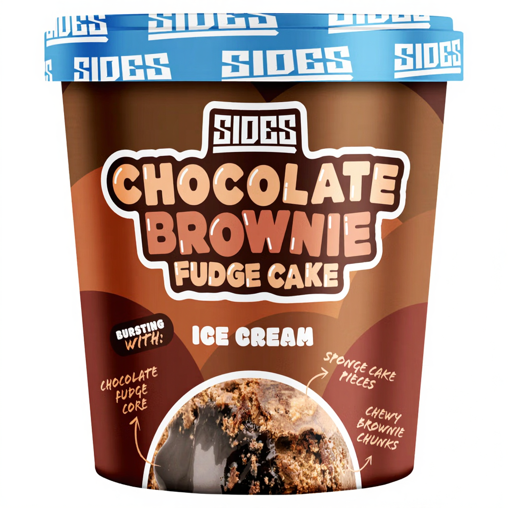 Sides Chocolate Brownies Fudge Cake Ice Cream 500ml