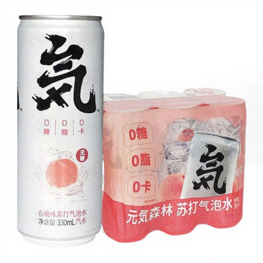 [Produit à date courte]Genki Forest Eau gazeuse saveur pêche blanche 330ml*6 canettes【Vendu uniquement en France, Belgique, Luxembourg】Date de péremption2025/11/9