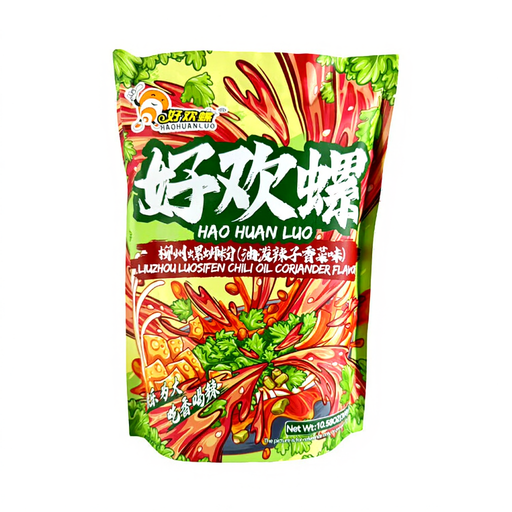 Hao Huan Luo Liuzhou slakkennoedels met olie, chili, koriander smaak 300 gram