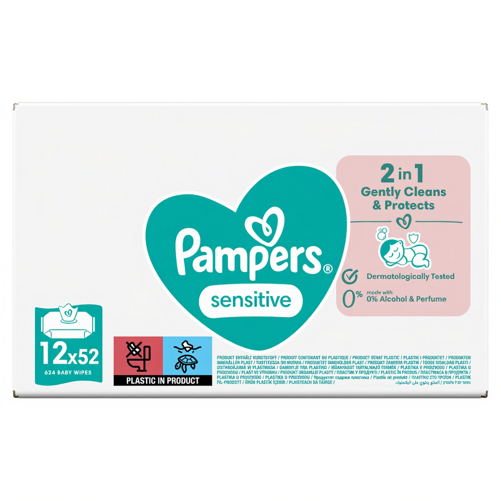 Pampers Sensitive Babydoekjes 12 Verpakkingen = 624 Doekjes