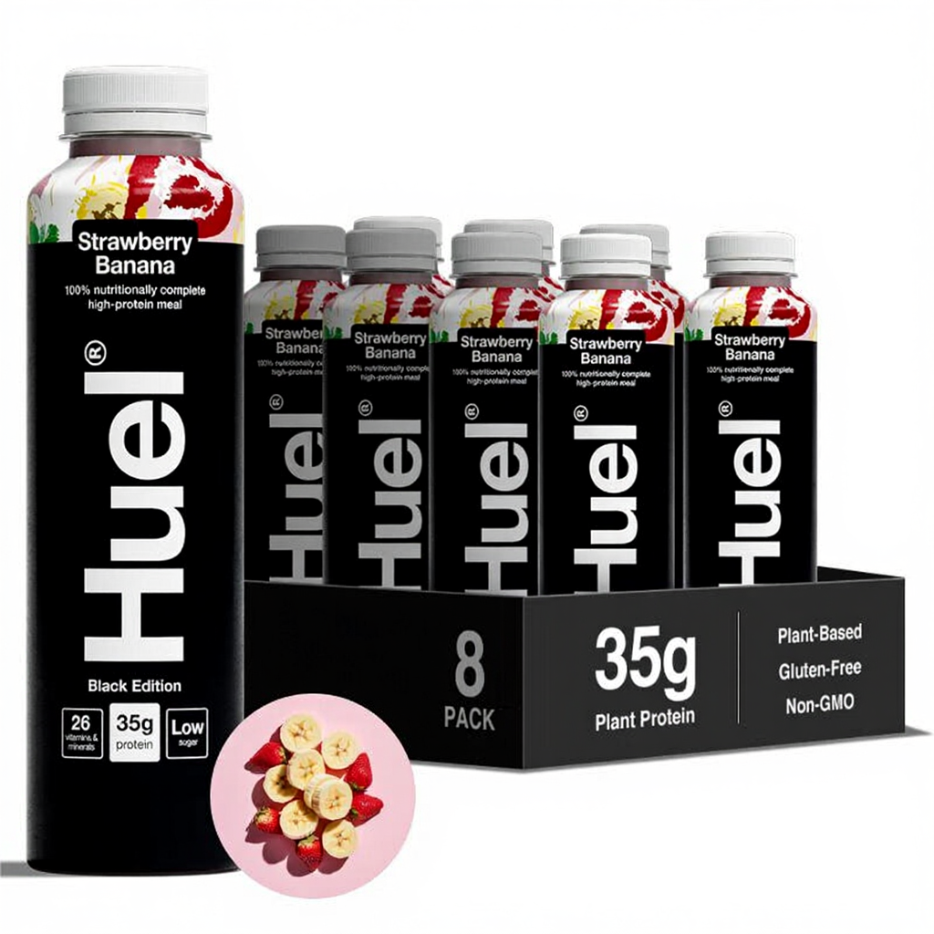 Huel RTD Black Edition, , 8*500ml, Strawberry & Banana