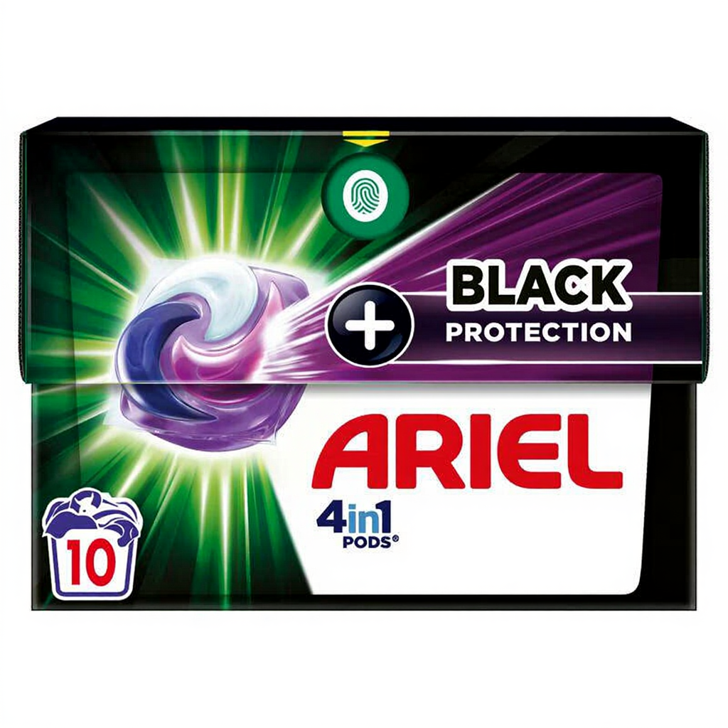 Ariel 4in1 wascapsules + bescherming voor zwarte was 10 wasbeurten zwarte kleding 10