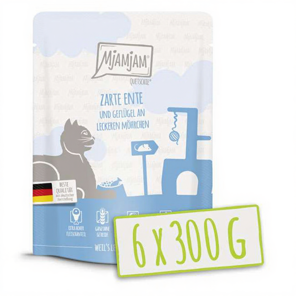 MjAMjAM - Quetschie - Malse eend en gevogelte met smakelijke wortelen 300 g*6