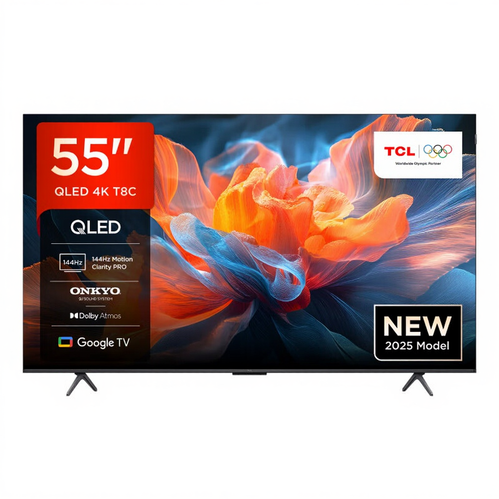 TCL 55T8C 55 Zoll  144Hz Gaming TV QLED 4K UHD HDR 10+