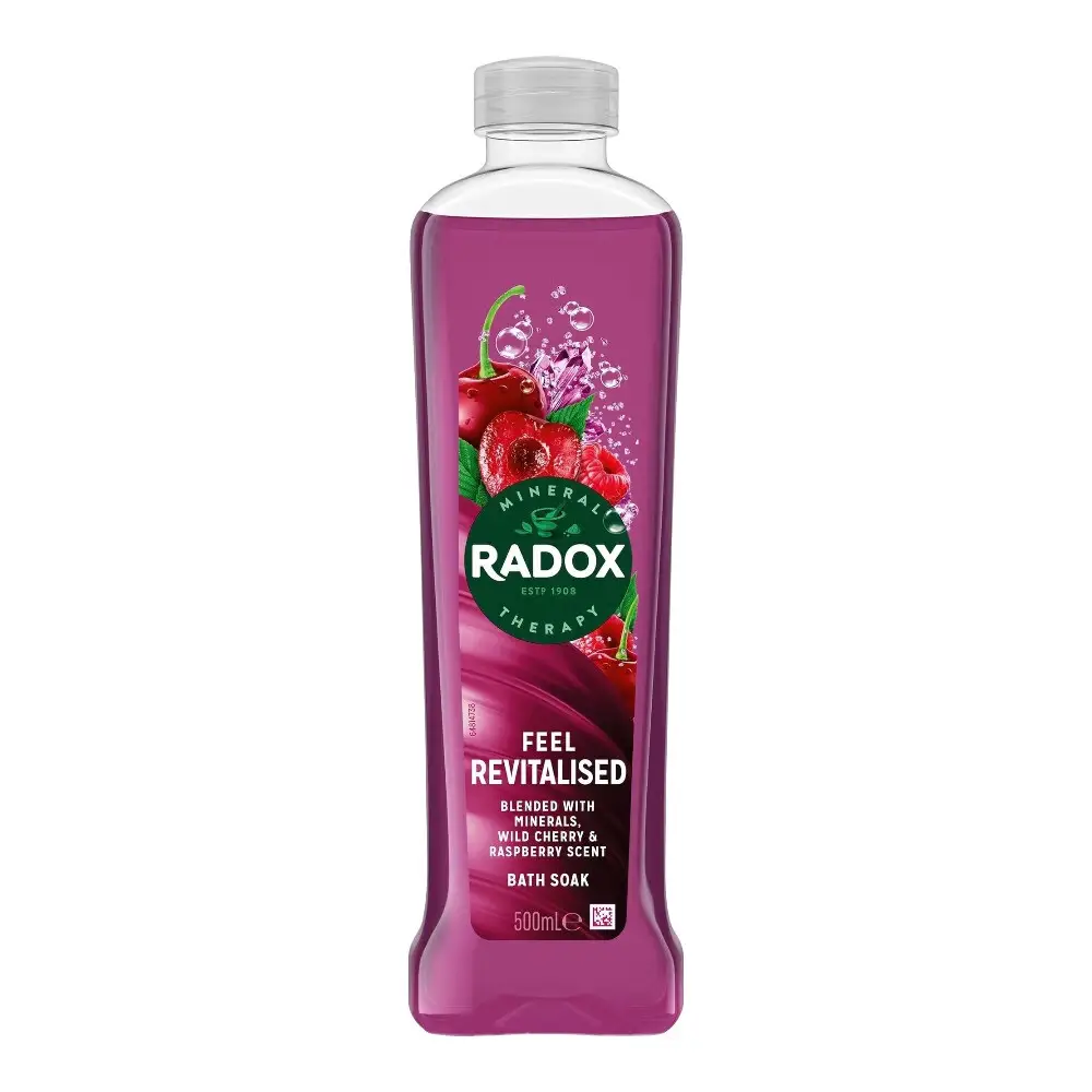 Radox Mineral Therapy Feel Revitalised Bath Soak With Cherry & Raspberry 500ml | Body Wash | Joybuy